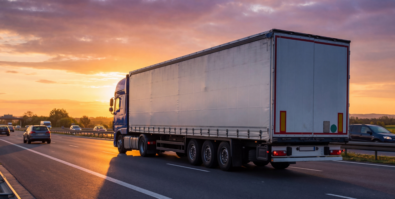 LKW, Sonnenuntergang